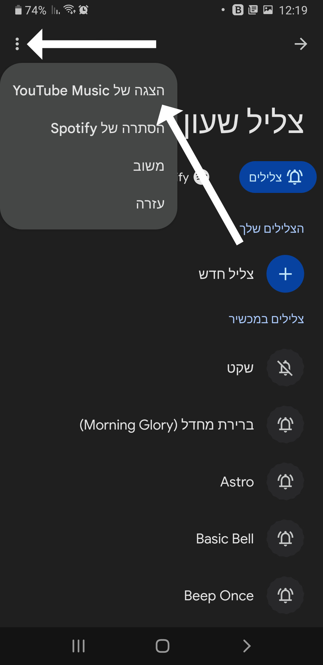 הצגה של YouTube Music 